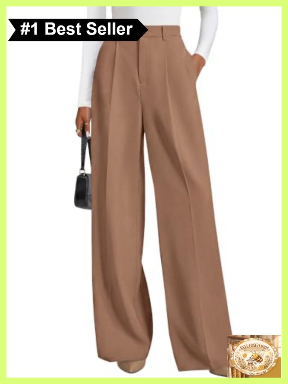 Wide Leg Dress Pants High Waisted Palazzo Work Pants with Pockets
